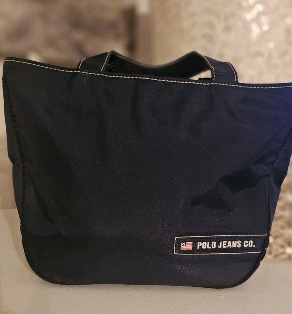 Vintage Polo Jeans Co. by Ralph Lauren navy blue nylon mini tote bag